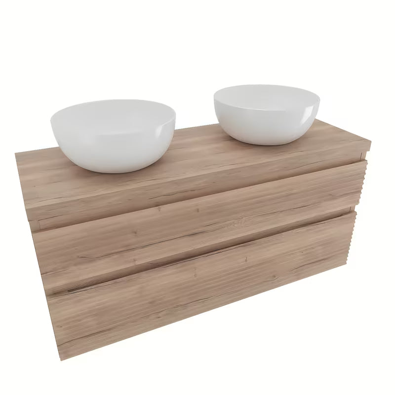 Viseča kopalniška omarica pod umivalnik Naturel Savona s pokrivno ploščo u dekoru hrasta halifax