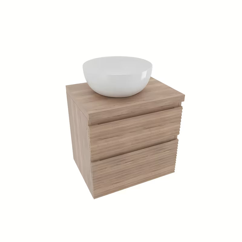 Viseča kopalniška omarica pod umivalnik Naturel Savona u dekoru hrasta halifax s dvije ladice