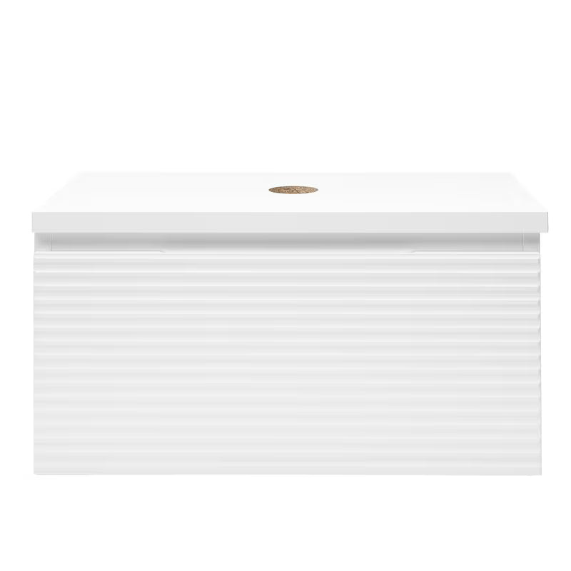 Viseča omarica pod umivalnikom Naturel Savona 98x43x44,8 cm v beli sijaj izvedbi