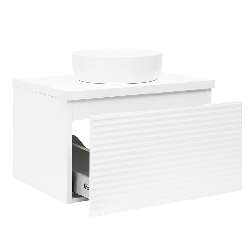 Viseča omarica pod umivalnikom Naturel Savona 98x43x44,8 cm v beli sijaj izvedbi