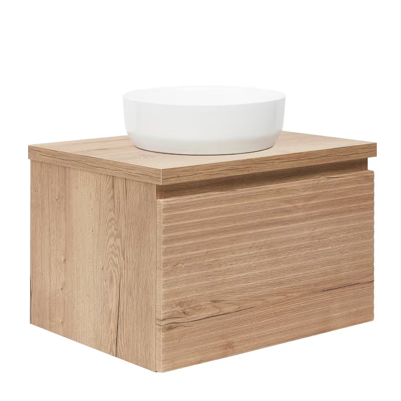 Viseča omarica pod umivalnikom Naturel Savona u dekoru hrasta halifax mat s profiliranom frontom