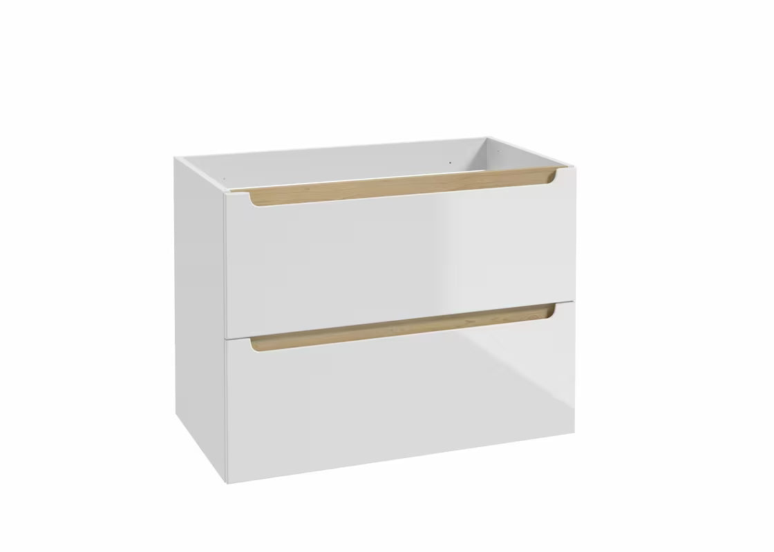 Bijela viseča kopalniška omarica Naturel Stilla s dvije ladice 80x60x45 cm