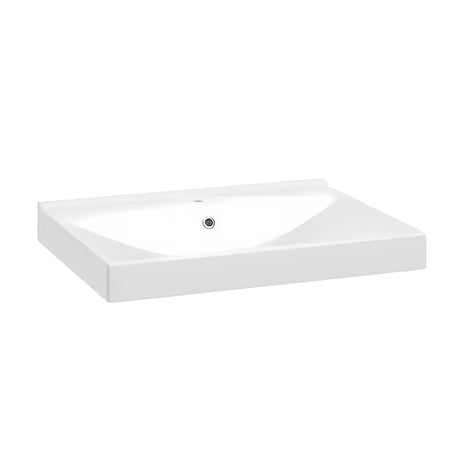 Bijeli keramički pohištveni umivalnik Naturel Stilla modernog četvrtastog oblika pro za montažu na kopalniško pohištvo.