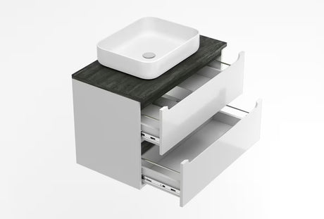 Viseča omarica pod umivalnikom Naturel Stilla 80x60x45 cm u bijeloj boji s dvije ladice