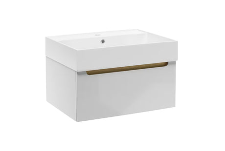 Viseča kopalniška omarica Naturel Stilla z umivalnikom u bijeloj boji, 60x45x30 cm