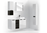 Bela viseča kopalniška omarica Naturel Stilla 80x30x45 cm z enim predalom