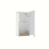 Bela viseča kopalniška omarica Naturel Stilla 80x30x45 cm z enim predalom
