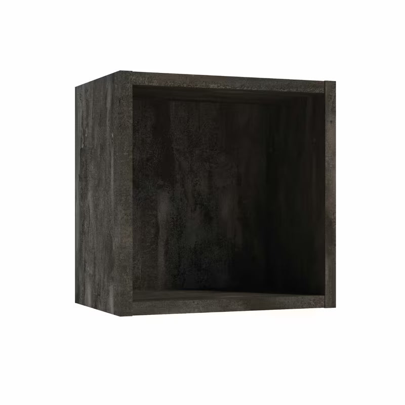 Črn viseči policni škatla Naturel Stilla za kopalnico, dimenzije 30x30x20 cm.