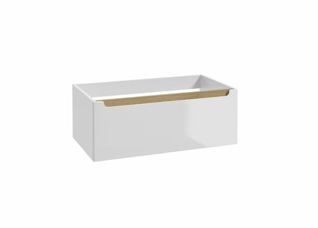 Bela viseča kopalniška omarica Naturel Stilla 80x30x45 cm z enim predalom