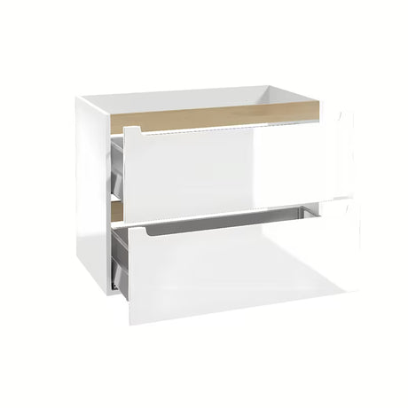 Bela viseča kopalniška omarica Naturel Stilla z dvema predaloma 80x60x45 cm