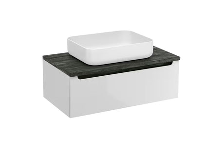 Viseča omarica pod umivalnikom Naturel Stilla 80x30x45 cm v beli barvi s pokrivno ploščo