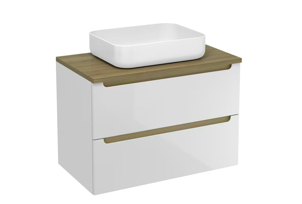 Viseča kopalniška omarica pod umivalnik Naturel Stilla 80x60x45 cm v beli barvi z dvema predaloma