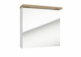Bela omarica z ogledalom Naturel Stilla 60x60 cm z zgornjo LED-osvetlitvijo in vrati
