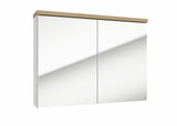 Bela omarica z ogledalom Naturel Stilla 80x60 cm z dvema vratcema