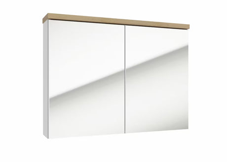 Bela omarica z ogledalom Naturel Stilla 80x60 cm z dvema vratcema