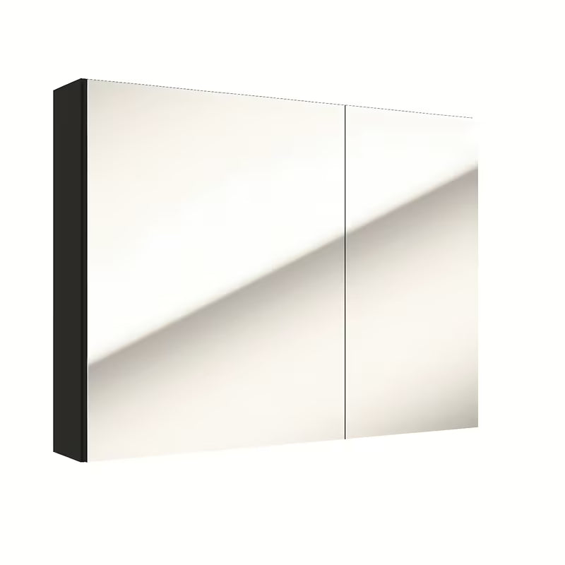 Omarica z Ogledalom Naturel Stilla 80x60 cm s črnim mat okvirjem za na steno