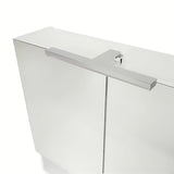 Omarica z Ogledalom Naturel Vario Dekor 75x68,6 cm v mat beli barvi s steklenimi policami