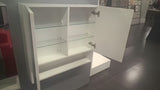 Omarica z Ogledalom Naturel Vario Dekor 75x68,6 cm v mat beli barvi s steklenimi policami