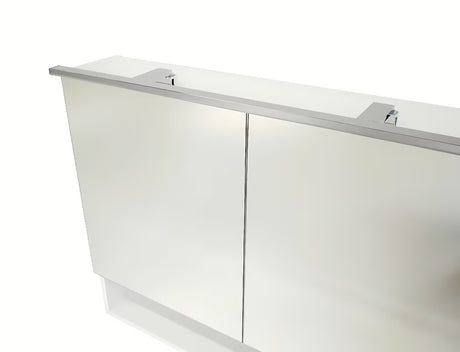 Omarica z Ogledalom Naturel Vario v beli mat barvi z zrcalnimi vrati