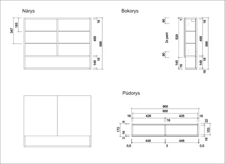 Omarica z Ogledalom Naturel Vario Dekor u dekoru hrasta bardolino s prostorom za odlaganje iza zrcalnih vrata.
