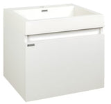 Bijeli sjajni omarica z umivalnikom Naturel Verona s velikom ladicom i umivaonikom od lijevanog mramora.