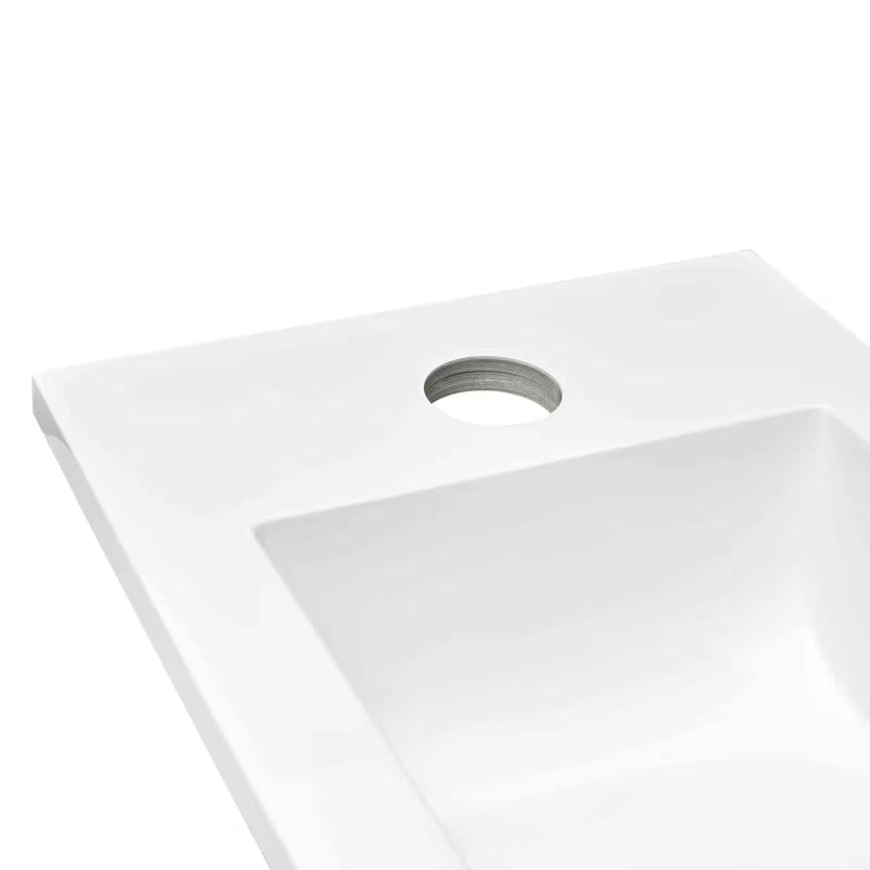 Bijeli za kopalniško pohištvo umivalnik Naturel Verona 40 x 22 cm od lijevanog mramora s otvorom za pro slavinu
