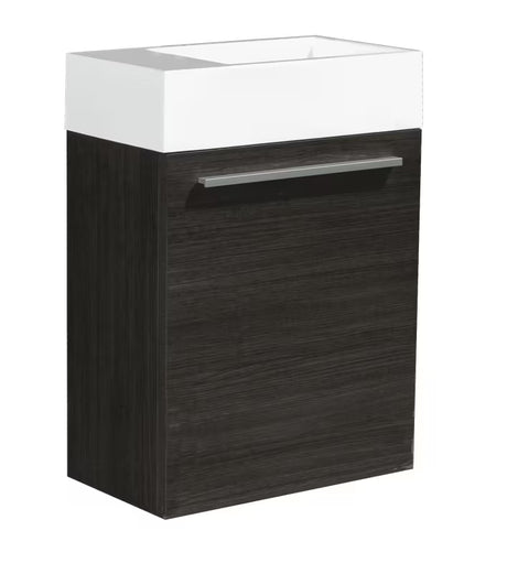 Omarica z umivalnikom Naturel Verona 46 x 26 x 63 cm v dekorju temnega lesa pro WC školjka in majhne prostore.