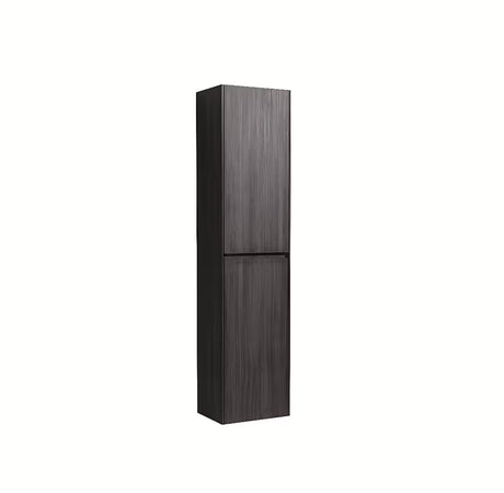 Visoka viseča kopalniška omarica Naturel Verona 40x170x30 cm v dekorju temnega lesa.