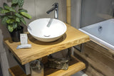 Masivna hrastova pult za umivalnik Naturel Wood s površinskom obradom tvrdim uljem s voskom