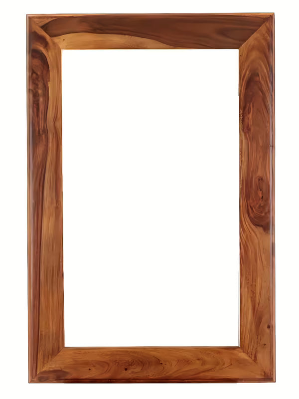 Stensko ogledalo Naturel Wood 60x90 cm iz masivnega palisandra v toplih rjavih tonih