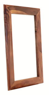 Stensko ogledalo Naturel Wood 60x90 cm iz masivnega palisandra v toplih rjavih tonih