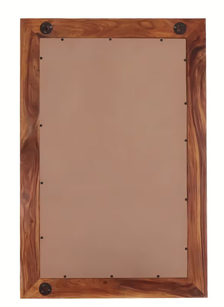 Stensko ogledalo Naturel Wood 60x90 cm iz masivnega palisandra v toplih rjavih tonih