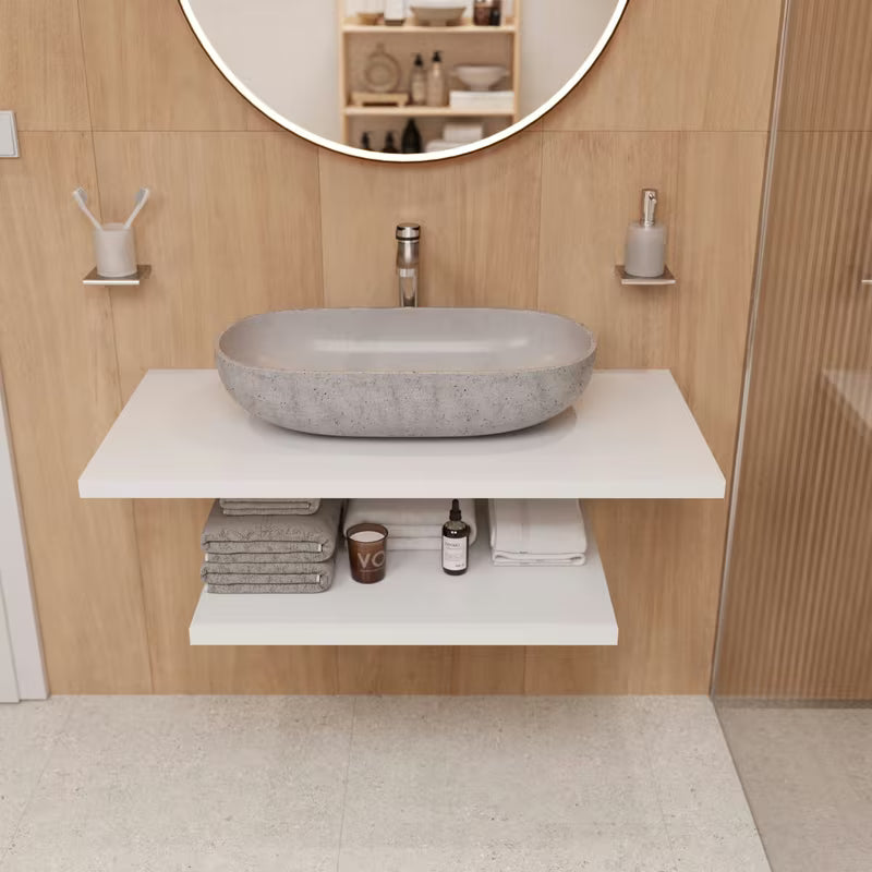 Okroglo črno LED ogledalo Naturel 80 cm z osvetlitvijo po obodu za kopalnico