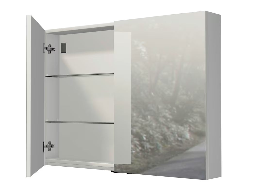 Omarica z Ogledalom Naturel 100x72 cm u sivo-srebrnoj boji s dvoja zrcalna vrata