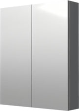 Omarica z Ogledalom Naturel 60x72 cm u sivo-srebrnoj boji s dvojim zrcalnim vratima