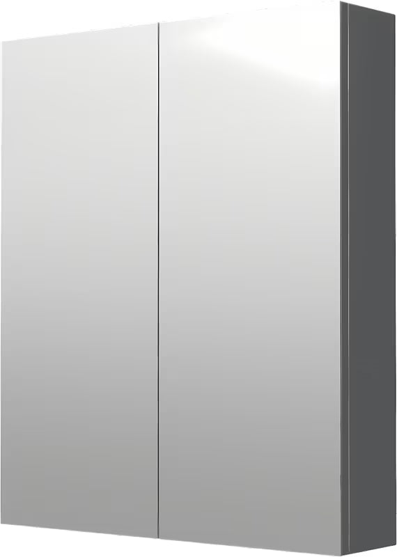 Omarica z Ogledalom Naturel 60x72 cm u sivo-srebrnoj boji s dvojim zrcalnim vratima