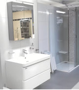 Omarica z Ogledalom Naturel 60x72 cm u sivo-srebrnoj boji s dvojim zrcalnim vratima