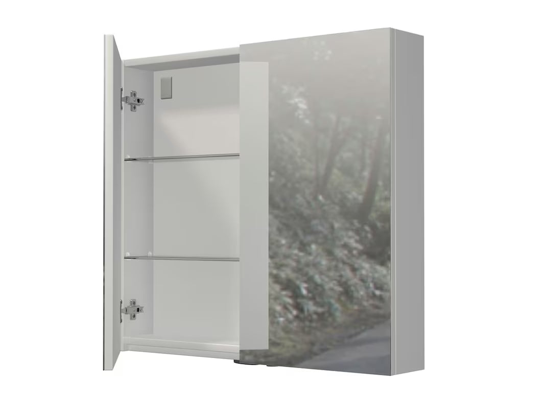 Omarica z Ogledalom Naturel 80x72 cm u sivo-srebrnoj boji s dvojim zrcalnim vratima