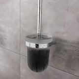 WC ščetka Nimco Bormo v kromu s posodo iz matiranega stekla in črno krtačo