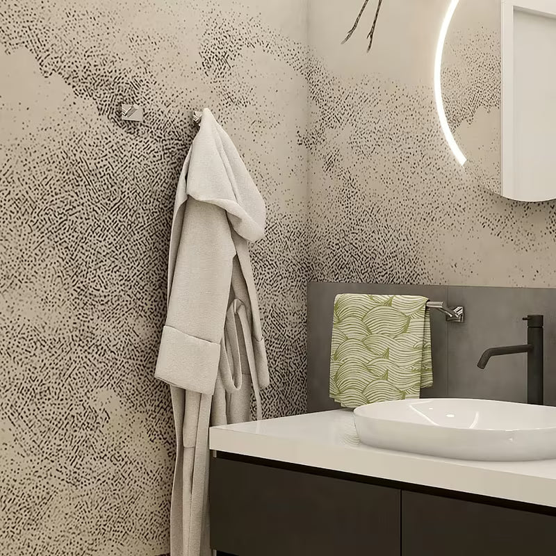 Jednostavni kromirani kavelj Nimco Keira od mesinga za modernu kupaonicu