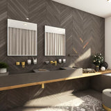 Nimco osvijetljeno LED ogledalo 60x80 cm u crnoj izvedbi z osvetlitvijo po obodu