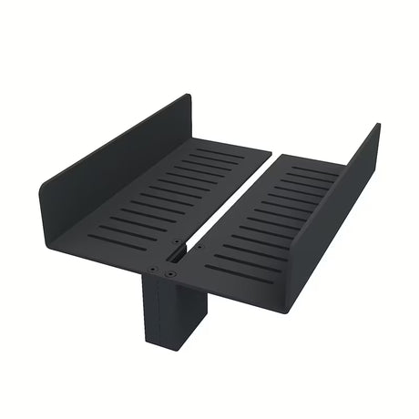 Crna kupaonska polica za staklo walk in tuš kabine bez bušenja s odvodnim otvorima