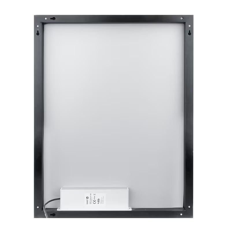 Nimco z osvetlitvijo LED ogledalo 60x80 cm v črni izvedbi z osvetlitvijo po obodu