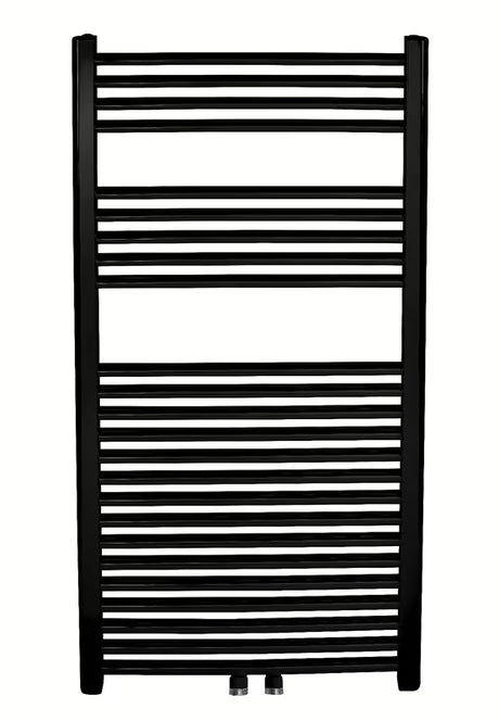 Novaservis kombiniran radiator 600 x 1800 mm v mat črni barvi s sredinskim priklopom