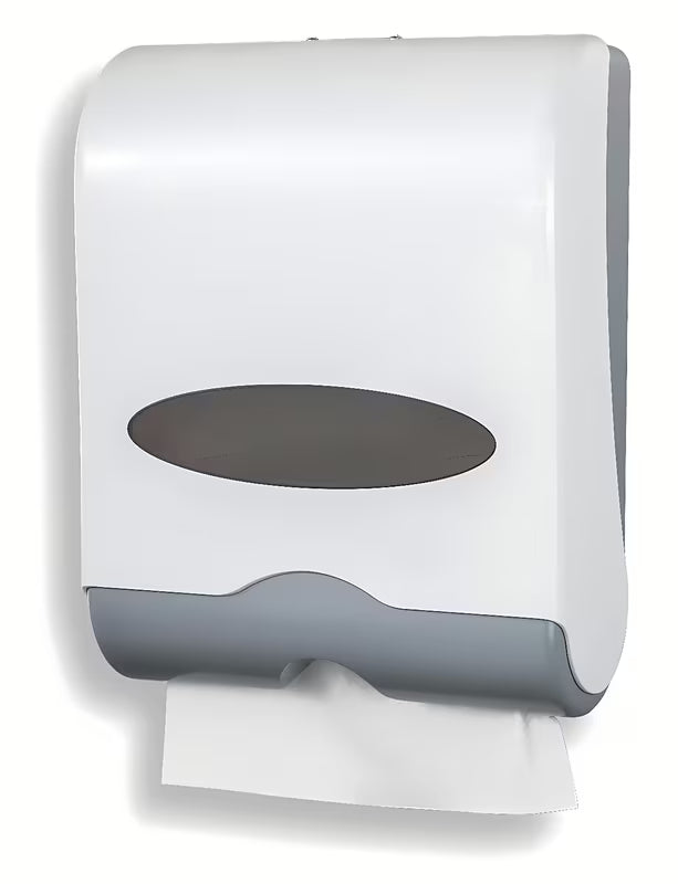 Bel stenski dispenser za papirnate brisače Novaservis z možnostjo zaklepanja, iz plastike.