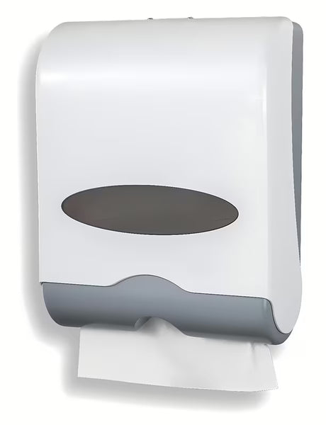 Bel stenski dispenser za papirnate brisače Novaservis z možnostjo zaklepanja, iz plastike.