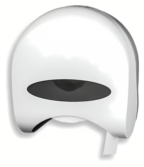 Bel stenski dispenser za toaletni papir Novaservis iz trpežne plastike pro za enostavno vzdrževanje.