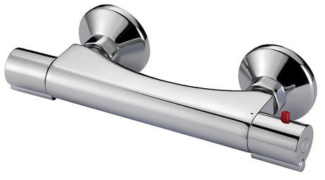 Kromirana termostatska armatura za tuš Novaservis Aqualight pro za stensko montažo s spodnjim iztokom.