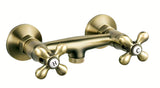 Z Dvema Ročajema stenska armatura za tuš Novaservis Ferro Antica v bronasti izvedbi.