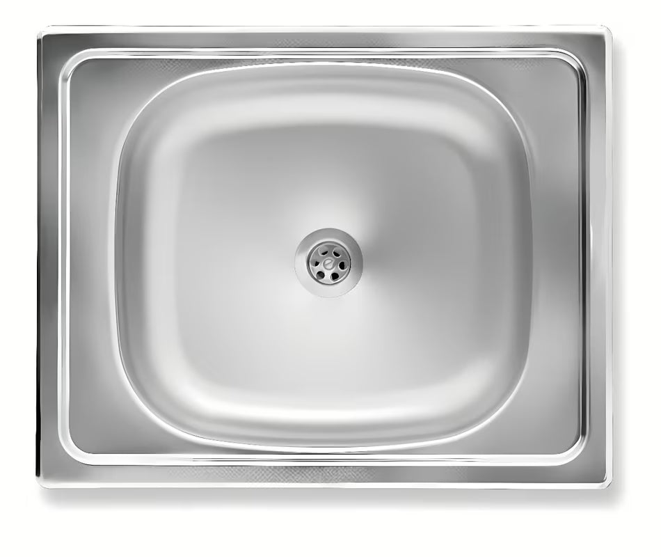 Kuhinjski enojno korito Novaservis pro od nehrđajućeg čelika, montaža za delovni pult, dimenzije 50x40 cm i dubina 15,5 cm.